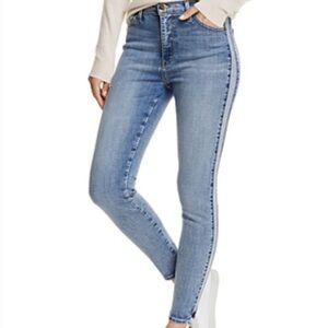 Pistola Light Blue Skinny Jeans PISTOLA High-rise Tuxedo Stripe Skinny Jeans